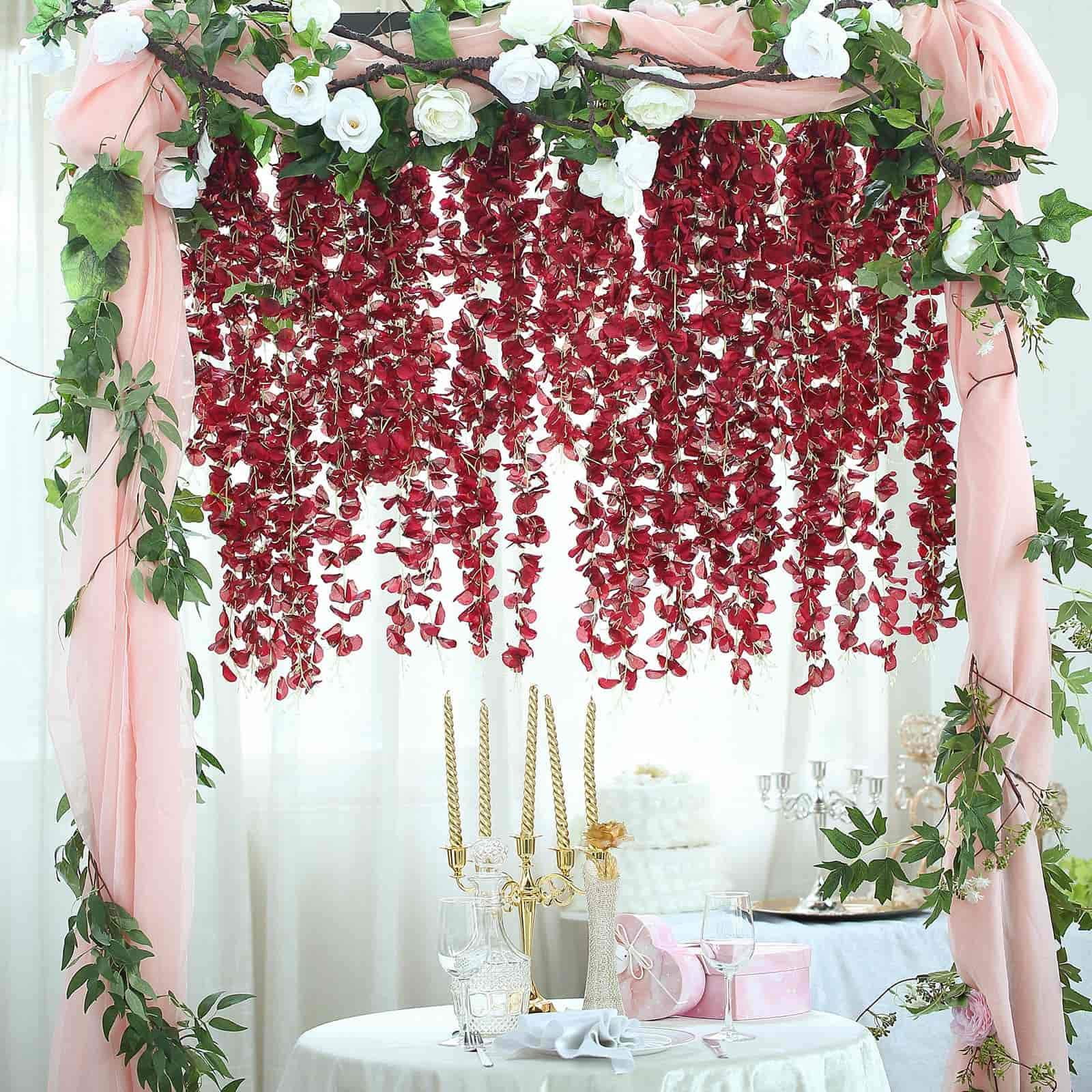 Efavormart 4 Ft Artificial Wisteria Vine Hanging Garland for DIY