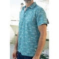 thumbnail image 2 of Mens Performance Short Sleeve Button Up Quick Dry Shirt 50+ UPF Fishing Shirt, Slate Game Fish, Size: L, Momentum Comfort Gear, 2 of 4