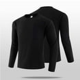 thumbnail image 5 of Zylanna Men's Long Sleeve T-Shirts, Solid Color Fleece Lined Activewear with Pockets Casual Tops for Sport Black, 5 of 7