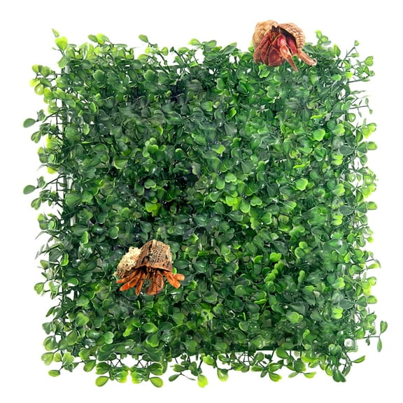 Hermit Crab Climbing Toys, 10 x 10 inch Plastic Simulation Grass Aquarium Tank Decoration, Hermit Crab Green Plants Supplies Fake Turf, Accessories for Hermit Crab Reptile