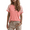 Pink, variant on Weardear Womens Summer Tops V Neck Short Sleeve Buttons Tshirts Loose Fit Casual Blouses, S-2XL