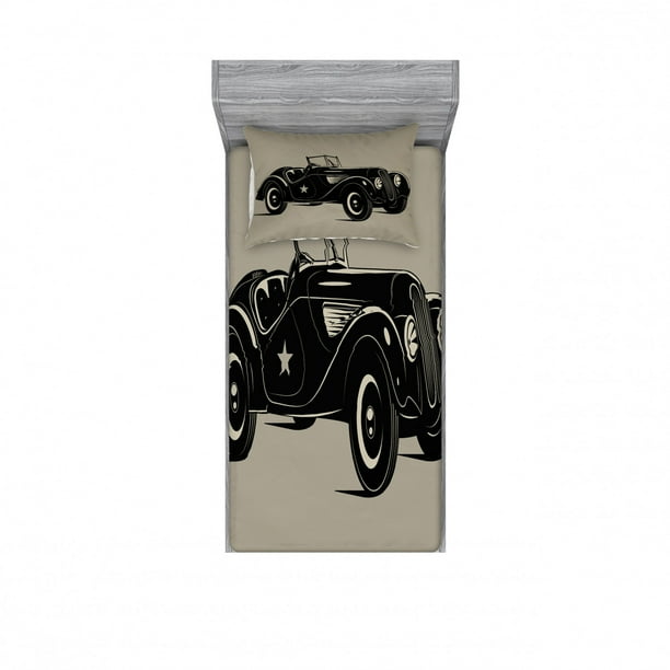 Cars Bedding Set With Sheet Covers Classic Italian Model Nostalgic Car 50 S Star Sign Pop Art Hobby Old Fashion Image Printed Bedroom Decor 2 Shams 4 Sizes Brown Black By Ambesonne - Old Fashioned Car Bedding Cars Bedding Set With Sheet Covers Classic Italian Model Nostalgic Car 50 S Star Sign Pop Art Hobby Old Fashion Image Printed Bedroom Decor 2 Shams 4 Sizes Brown Black By Ambesonne - Old Fashioned Car Bedding