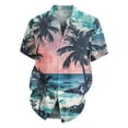 thumbnail image 4 of Men Hawaiian Shirt Short Sleeves Printed Button Down Shirts Summer Beach Mens Shirts Clearance 13-Pink S, 4 of 5