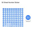 thumbnail image 2 of Unique Bargains Number Stickers, 1-100 Round Number Labels Vinyl Sticker White on Blue for Sorting Boxes Lockers, 50 Sheets, 2 of 7