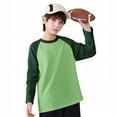 thumbnail image 6 of biudgviw Boys Girls Long Sleeve Shirts Toddler Baby Color Block Crewneck Basic Tees Lightweight Casual Tunic Tops Fall Outfits, 6 of 6