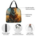 thumbnail image 3 of Yiaed Prairie Meditating Lion Print Insulated Lunch Bag Reusable Cute Tote Lunch Box, Leakproof Cooler Lunch Bags for Work Office Travel School Picnic, 3 of 5