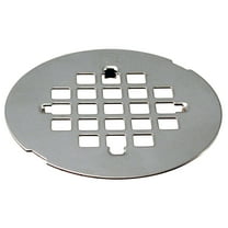 Westbrass D319-26 4-1/4" Brass Snap-In Shower Strainer Grid Drain Cover, Polished Chrome