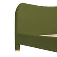 thumbnail image 4 of Chantelle Modern Curved Upholstered Bed, Green Velvet, 4 of 12