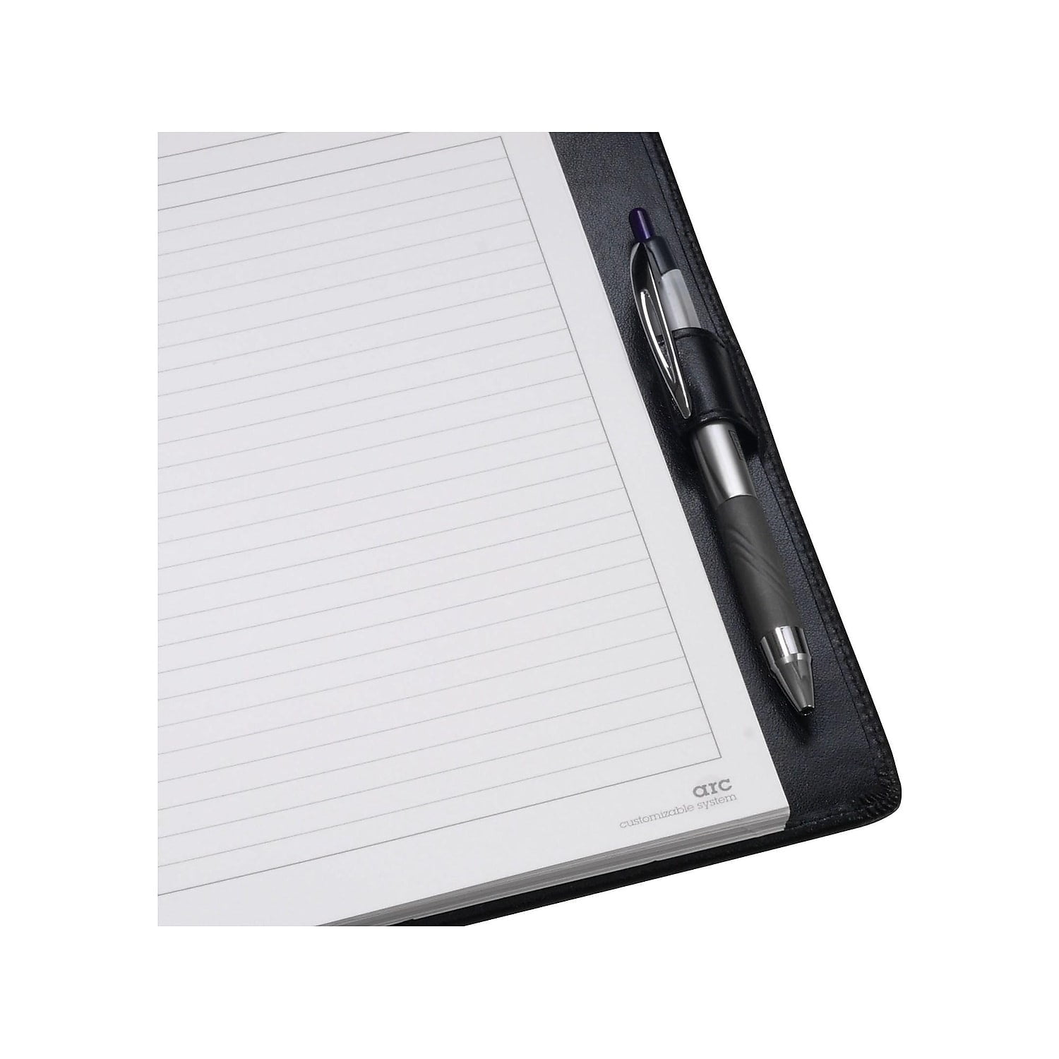 Staples Arc Customizable Leather Notebook, Black, 6-3/4