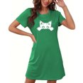 thumbnail image 5 of Abomasnow Nightgowns for Women Short Sleeve Crewneck Sleepshirt Cute Cat Nightshirt Soft Pajamas Dress Casual Sleepwear S-XXL, 5 of 5