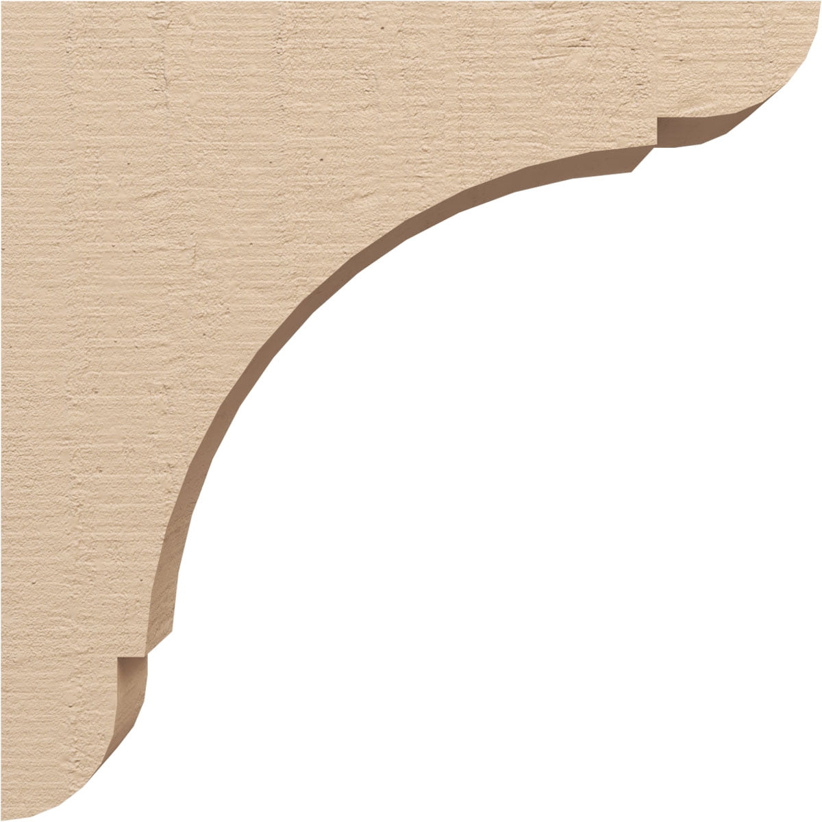 4"W x 16"D x 16"H Thin Olympic Rough Cedar Woodgrain TimberThane Corbel, Primed Tan