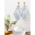 thumbnail image 2 of Blue Grey Coral Coastal Dish Towels Set, Waffle Weave Kitchen Towels 2 Pieces, Summer Beach Seaside Nautical Microfiber Hair Face Bath Tea Towel Absorbent Quick Drying Cleaning Dish Cloths 12"x12", 2 of 7