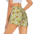 thumbnail image 3 of Xecao's Cute Avocado for a double-layer running short for women, perfect for gym, tennis, and more, featuring a convenient pocket., 3 of 9