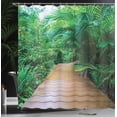 thumbnail image 4 of Ambesonne Tropic Shower Curtain, Timber Jetty Wild Exotic, 69"Wx75"L, Pale Brown Green, 4 of 5
