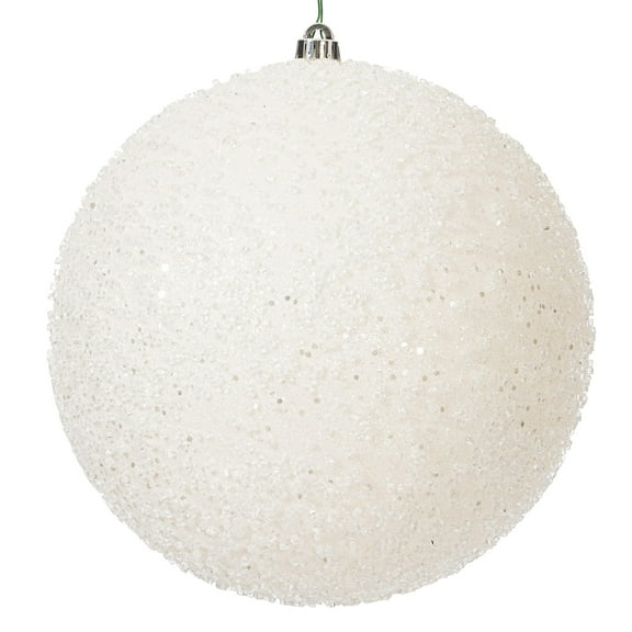 Vickerman 12" White Glitter Hail Ball Ornament
