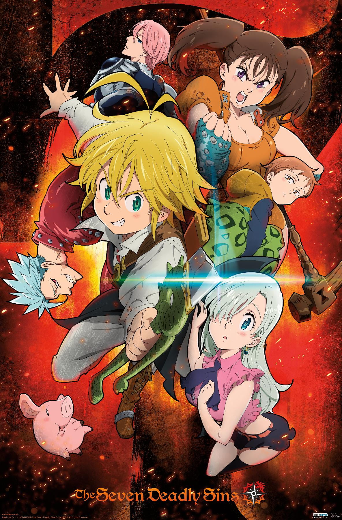 The Seven Deadly Sins Characters Wall Poster 14 725 X 22 375 Walmart Com
