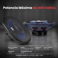 thumbnail image 3 of Par de Bocinas para Automóvil Pyle 6” x 9”, 400W, 4 Vias, Cono de Inyección de Polímero Azul Mejorado, Caucho Butílico No Fatigante, Frecuencia de 50 - 20kHz, 4 Ohmios y Bobina de Voz ASV de 1.25”, 3 of 4