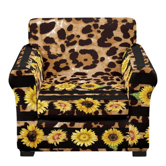 Chririnla 2 Piece Chair Covers for Living Room, Leopard Print Armchair Sofa Cover Washable Armchiar Slipcover for Pet