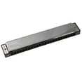 thumbnail image 4 of Swan Tremolo Harmonica Mouth Organ 24 Double Holes with 48 Reeds Key of C Free Reed Wind Instrument with Case Silver, 4 of 7