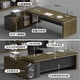 thumbnail image 5 of Mid Century Dark Wood Office Desk L Shaped Vanity Free Shipping Dark Wood Computer Desks Organizer European Escritorio Furniture My Lux Decor Round, 5 of 30
