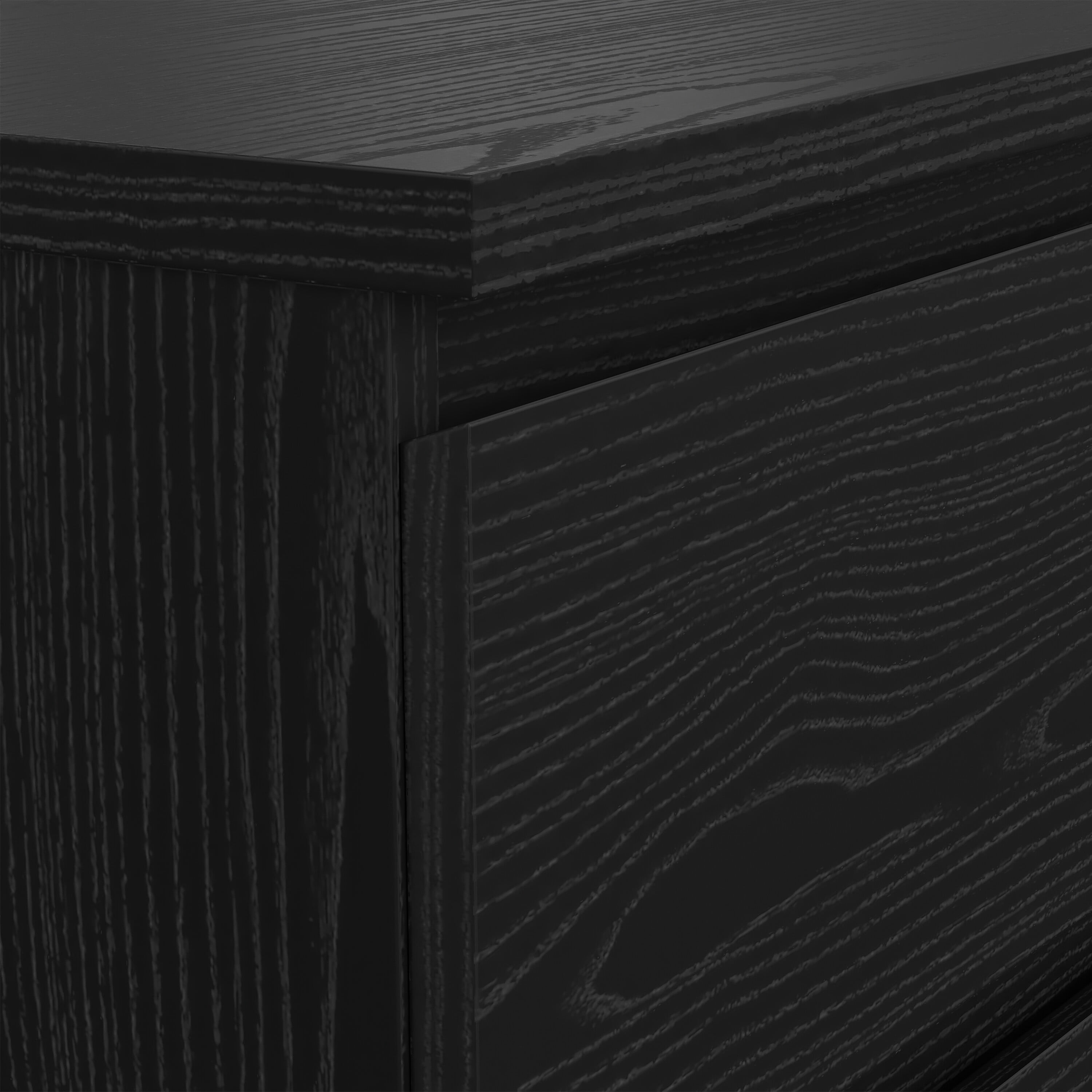 Tvilum Scottsdale 3-Piece Bedroom Set - Chest and Nightstand Set of 2, Black Woodgrain