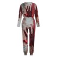 thumbnail image 5 of XWSHYW Lounge Sets for Women 2 Piece Fashion Halloween Printed Drawstring Casual Top Pant Set Loose Fit Long Sleeve Crew Neck Pocket Tops Set, 5 of 6
