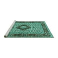 thumbnail image 2 of Ahgly Company Machine Washable Indoor Round Persian Turquoise Blue Traditional Area Rugs, 5' Round, 2 of 4