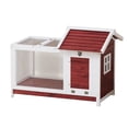 thumbnail image 3 of Weatherproof 2-Story Wooden Rabbit Hutch – Leak-Proof & Easy-Clean Small Animal Cage with Metal Ramp & Removable Roof – Indoor/Outdoor Habitat for Rabbits, Guinea Pigs & Chickens, 3 of 7