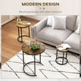 thumbnail image 4 of Rustic Brown Nesting Coffee Tables - 3-Piece Round Side Table Set with Steel Frame for Living Room, Versatile & Space-Saving Design, 20" Diameter, 4 of 7