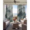 thumbnail image 3 of Green Mountain Black Out Curtains 63 Inch Long, Room Darkening Draperies Curtains Panels, Misty Forest Nature Woodland Pine Tree Landscape Thermal Curtain for Bedroom Living Room 52"x63" 2 Panels, 3 of 8