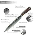 thumbnail image 2 of MDHAND 8 inch Damascus Pattern Carbon Steel Cutlery With Nonslip Handle ,Slicing Knife, 2 of 8