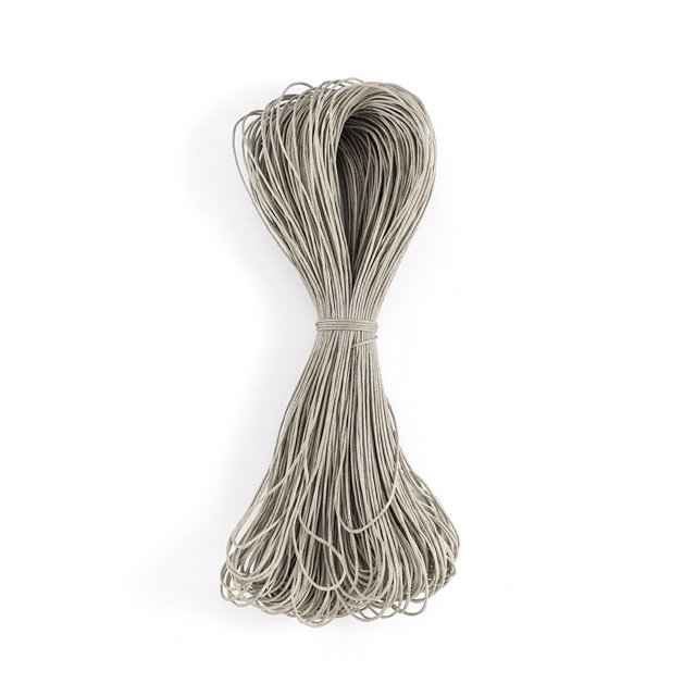 Nvzi Hilo encerado para hacer pulseras, hilo encerado para pulseras, cordón de poliéster encerado para pulseras, collares, color gris