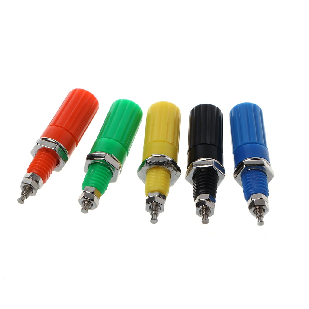 5 Pcs Binding Post 5 Colors Speaker 4mm Banana Plug Test Connector Jack ...