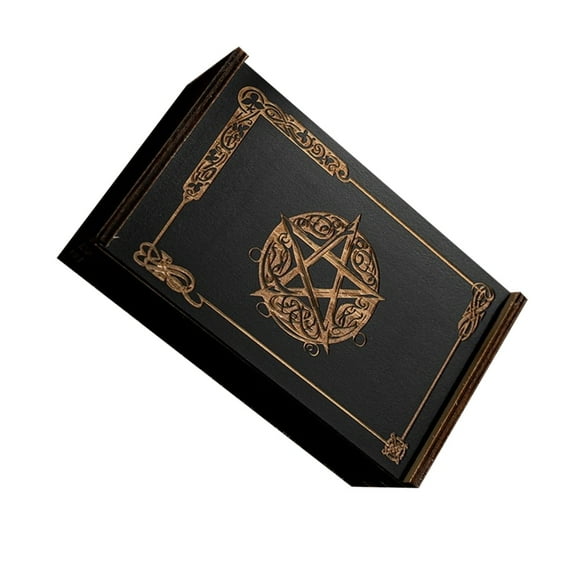 Push Pull Tarot Cards Box Astrologys Trinkets Box Wood Tarot Card Storage Case for Fortune Telling, Witch Decoration