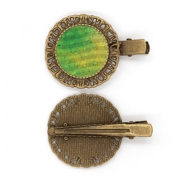 Multiple Musique 5-le Personnel Vert Coiffure Broche Cheveux Clip Barrette