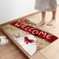 thumbnail image 5 of Cute Snowman Farmhouse Entrance Door Mat, Christmas Poinsettia Low Profile Tradition Christmas Decor Welcome Mat, Non-Slip Carpet Rugs Floor Mat Decorative for Home/Bathroom/Kitchen - 20" x 31.5", 5 of 6