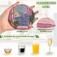 thumbnail image 2 of Yayeee 6 PCS Drink Coasters with Holder Set Woven Absorbent Round Tabletop Hot Pad, Purple Window Scene, 2 of 7