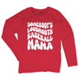 thumbnail image 5 of Somebody's Loudmouth Baseball Mama Women's Long Sleeve T-shirt Proud Mom Cheer Support Game Day Funny Sports Vintage Retro, 5 of 7