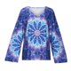 thumbnail image 5 of Tops Para Mujer Elegante Blusa Casual Camisas de Manga Larga Otoño Con Cuello en V Color Tie-Dyed Tees Shirt Odeerbi ODB170617, 5 of 8