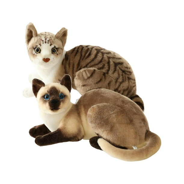 2 juguetes de gato rellenos para mesa, decoración cómoda para niños y niñas. Acostarse