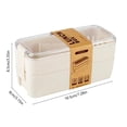 thumbnail image 3 of Pink Stackable Bento Box Japanese Lunch Box Kit with Spoon & Fork,Compartment Wheat Straw Meal Prep Containers for Adults, 3 of 6