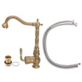 thumbnail image 2 of Antique Brass Kitchen Faucet, 360 Degree Rotation G1/2 Leak Proof Single Handle Kitchen Faucet  for Household, 2 of 8