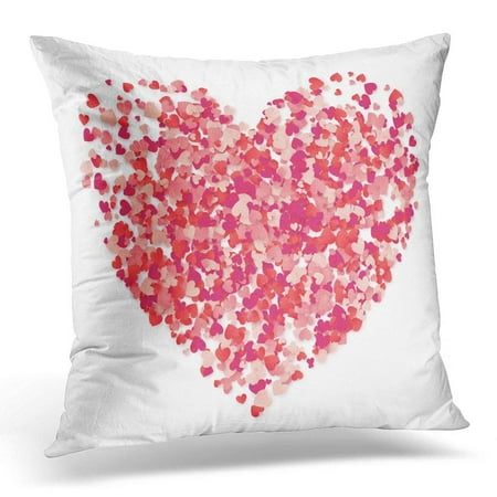 Purple Pink Hearts ARHOME Colorful Shape Big Heart Made from Pink and Red Confetti White Purple Happy Pillow Case Pillow Cover 20x20 inch ()