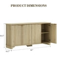 thumbnail image 2 of Buffet Bahut de 61 Pouces avec 4 Portes Cannelées, Rangement Style Ferme Moderne avec Tablettes Ajustables pour Cuisine et Salon, 2 of 7