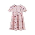 thumbnail image 2 of Spazoro Kids Girls Dresses, Floral Print Puff Sleeve Fashion Round Neck Princess Dress for Child Girls Pink Size 3 T, 2 of 6
