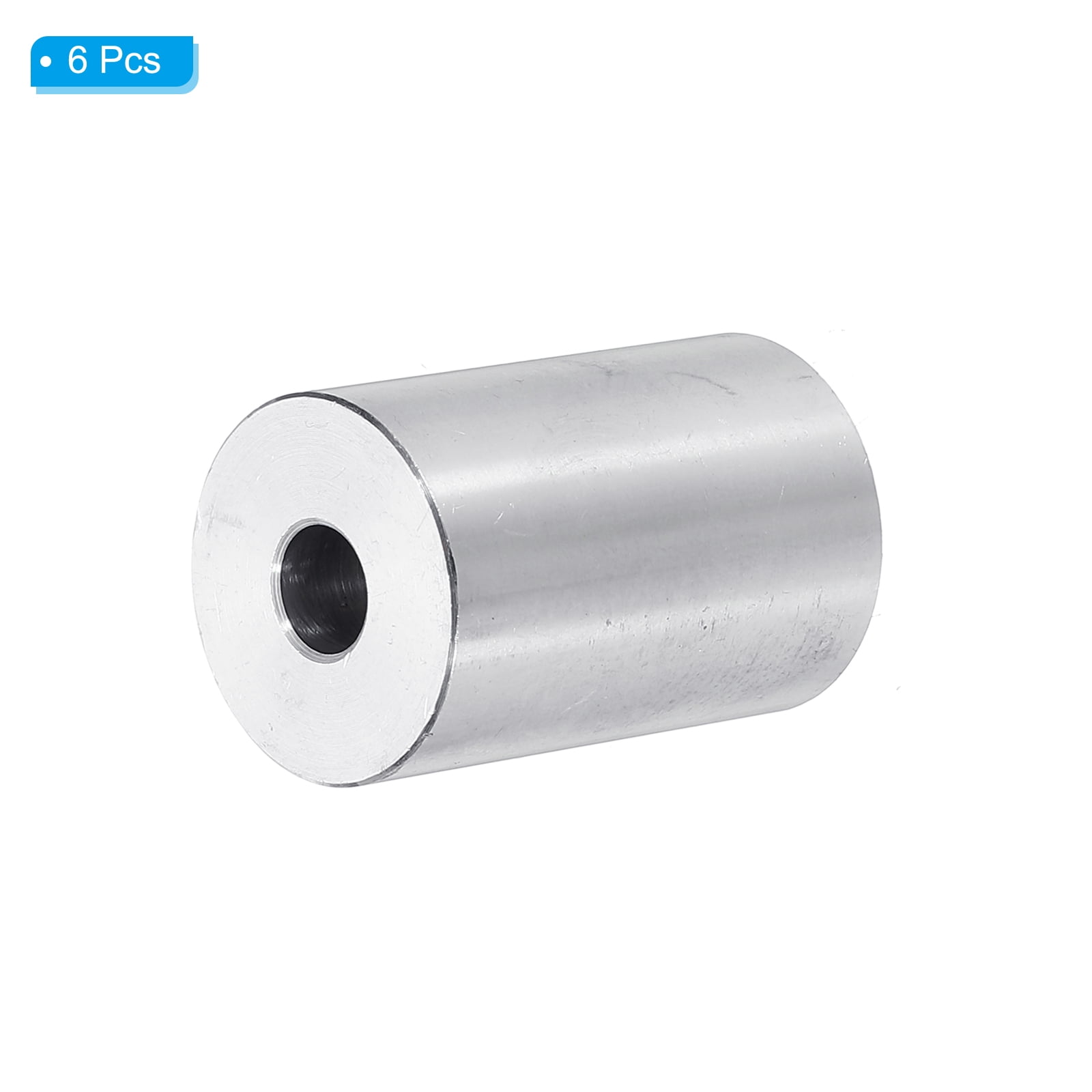 M6 Aluminum Spacers, 6 Pcs Metal Spacers Aluminum 6.5mm ID x 20mm OD x 30mm L Aluminum Spacer Screw Standoff Round for 1/4 or M6 Screw Bolts