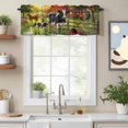 thumbnail image 2 of Curtain Valance for Windows, Farm Animals Cow Pig Chicken Duck Horse Kitchen Valances Rod Pocket Short Curtains, Red Apples Tree Window Valance for Bedroom Bathroom Living room 42x12in, 2 of 9
