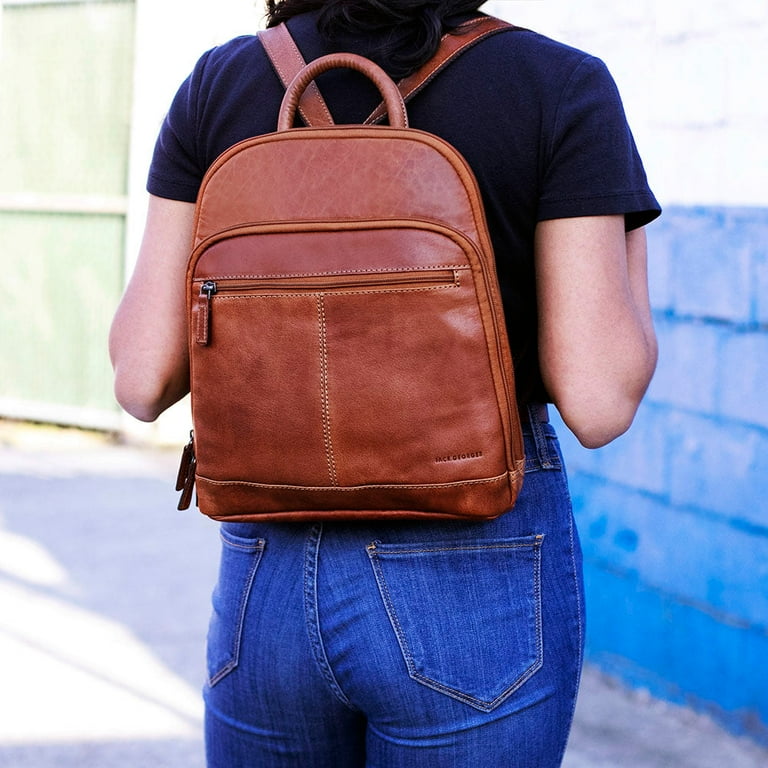 Jack Georges Voyager Hand Stained Buffalo Leather Small Backpack 7835 Honey Walmart