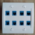 thumbnail image 2 of 10X Placa de Pared Ethernet 8 Puertos - Doble Banda Cat6 RJ45 Conector Cable de Red Placa Frontal Hembra una Hembra - Azul, 2 of 5