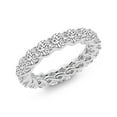thumbnail image 3 of Round Shape Lab Grown Diamond Meadow Crisscross Eternity Ring For Women | 5 Carat IGI Certified 14K White Gold | FG-VS Quality Friendly Diamonds Eternity Ring Size 5, 3 of 5